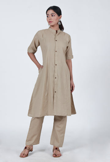 Beige Cotton Kurta